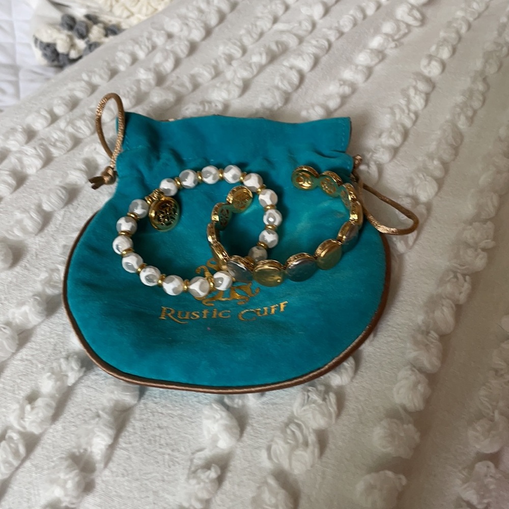 Rustic Cuff bracelet set - Picture 2 of 3